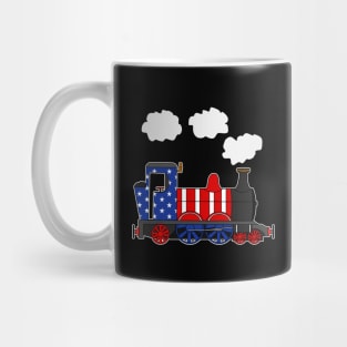 Steam Train American Flag USA 4th July Trains Mug